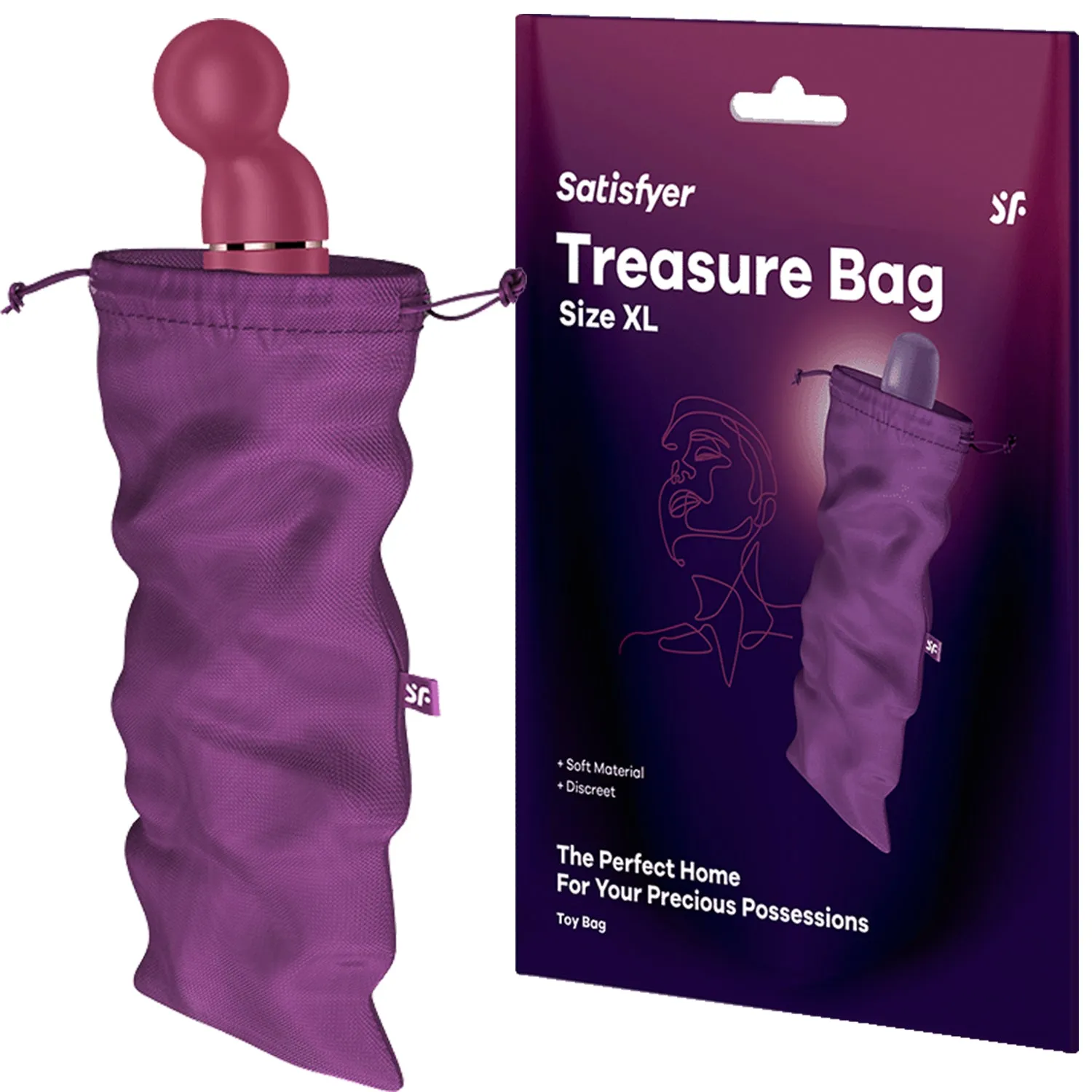 Satisfyer Treasure Bag Sex Toy Storage Medium Large XL for Dildo Vibrator