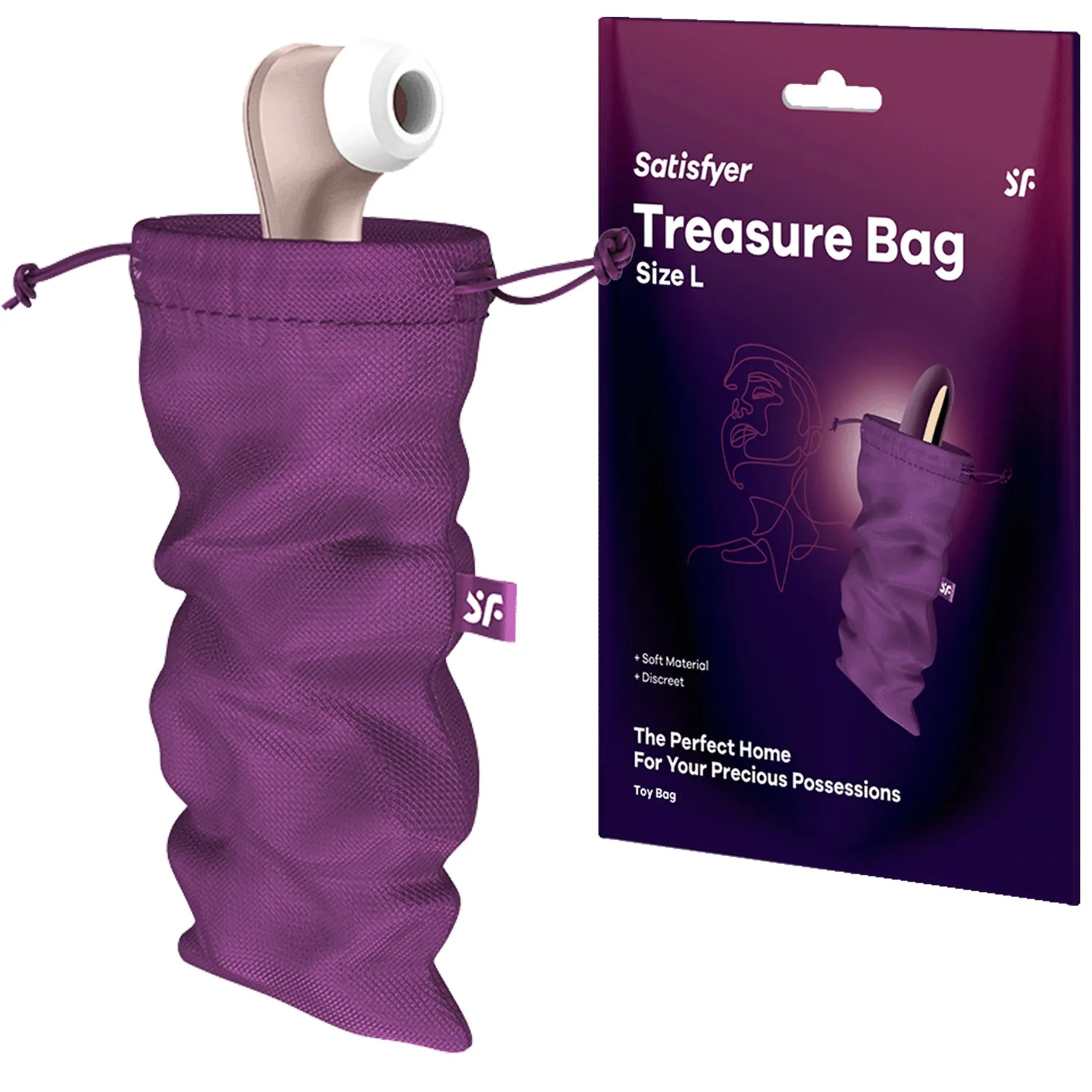 Satisfyer Treasure Bag Sex Toy Storage Medium Large XL for Dildo Vibrator