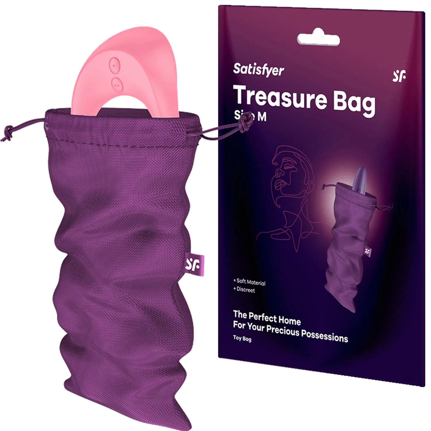 Satisfyer Treasure Bag Sex Toy Storage Medium Large XL for Dildo Vibrator