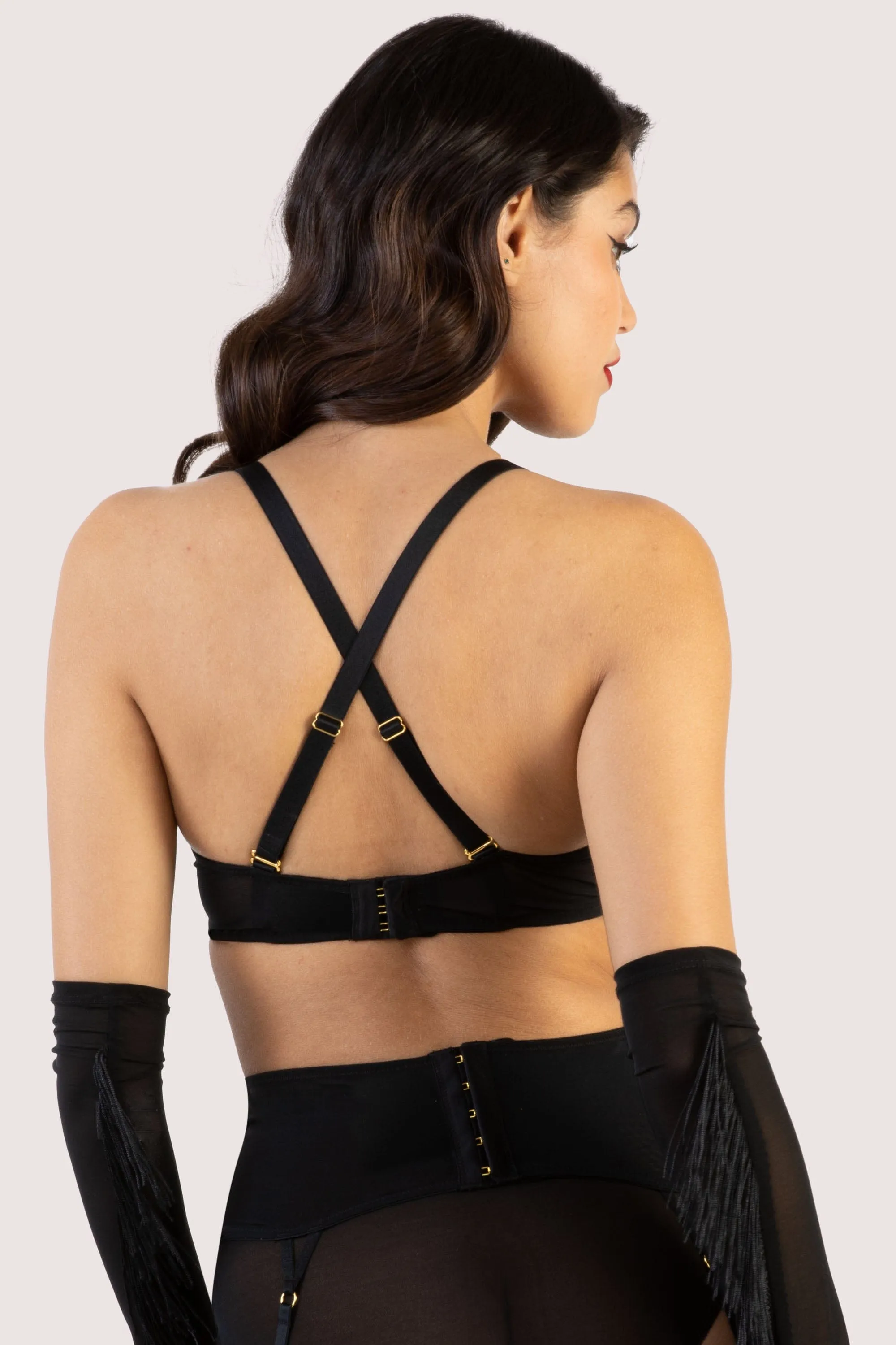 Seraphina Black Strappy Pentagram Bra