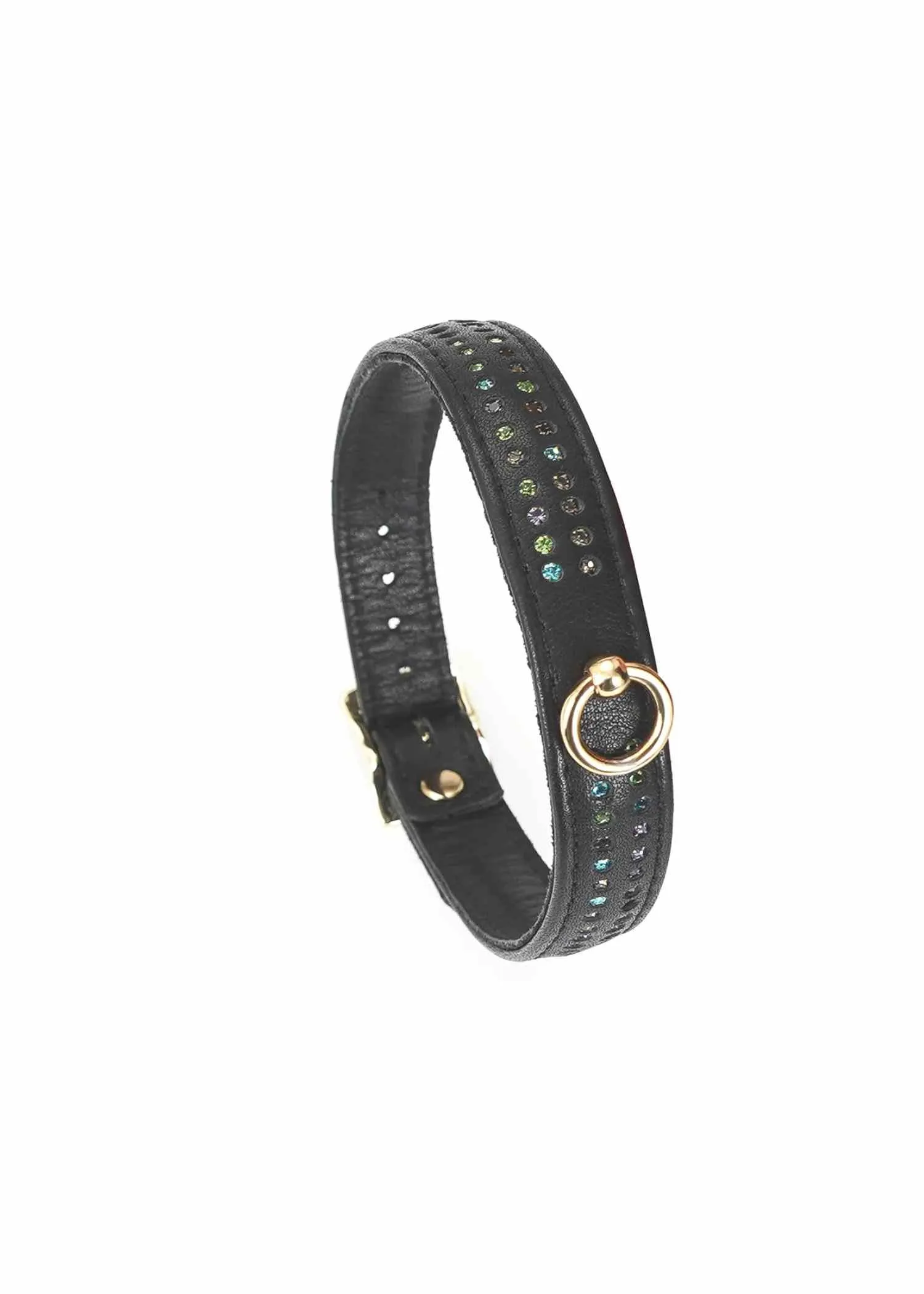 Shining Girl Leather Collar and Leash (Black)