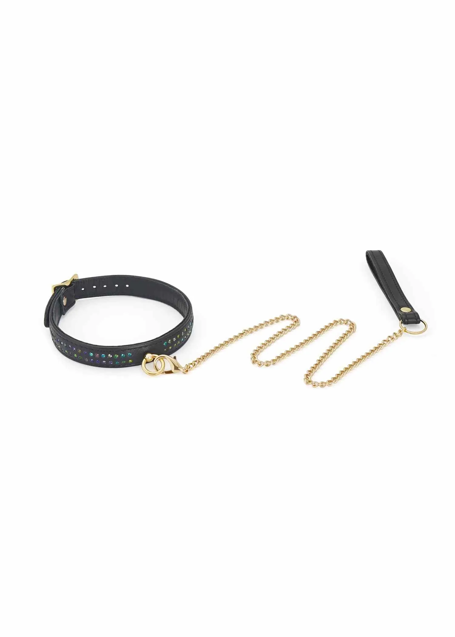 Shining Girl Leather Collar and Leash (Black)
