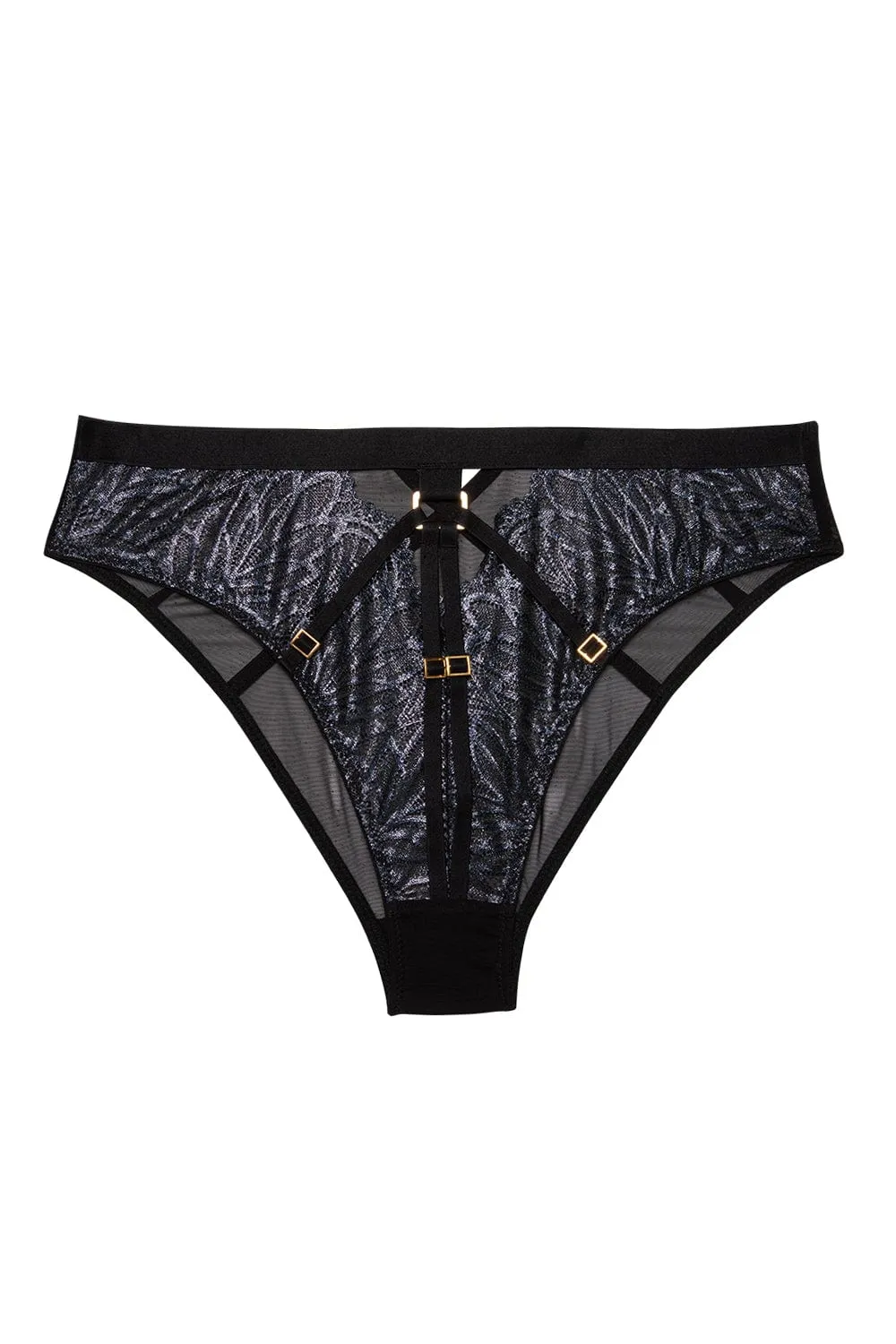 Tabitha Black Wet-Look Lace Set