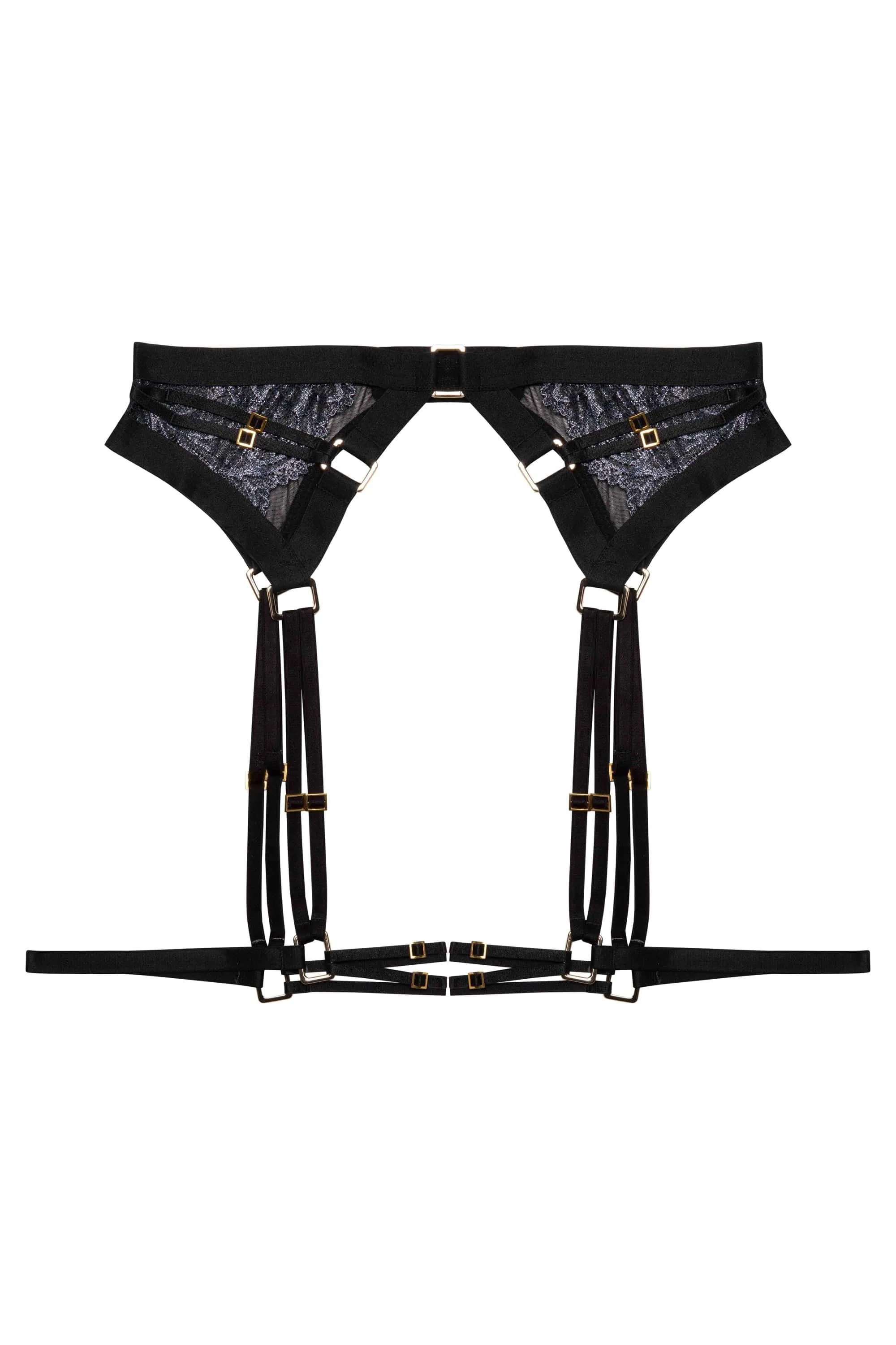 Tabitha Black Wet-Look Lace Set