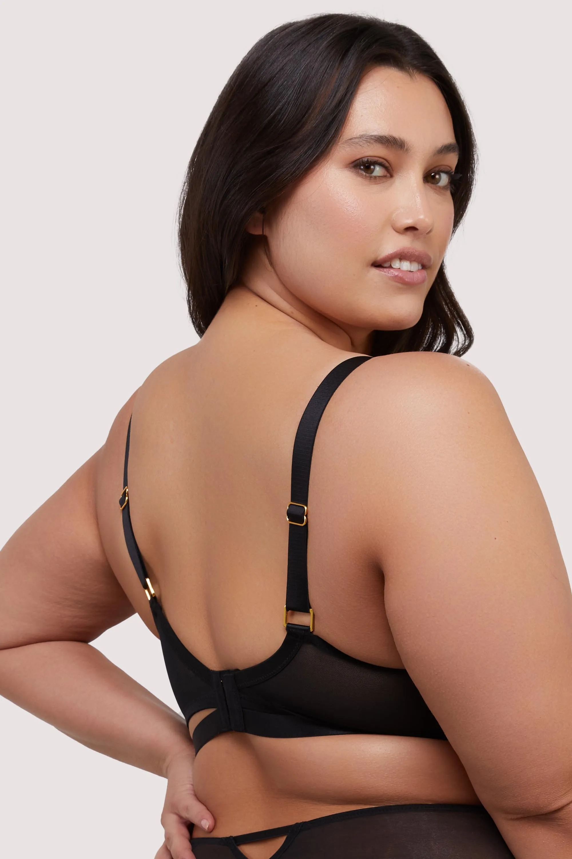 Tabitha Black Wet-Look Lace Set