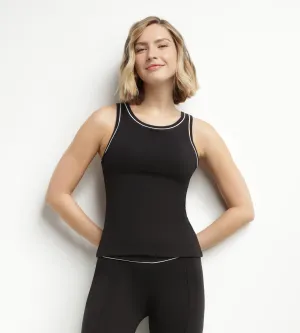 Thermoregulating women's sports tank top in black jersey Dim Move
