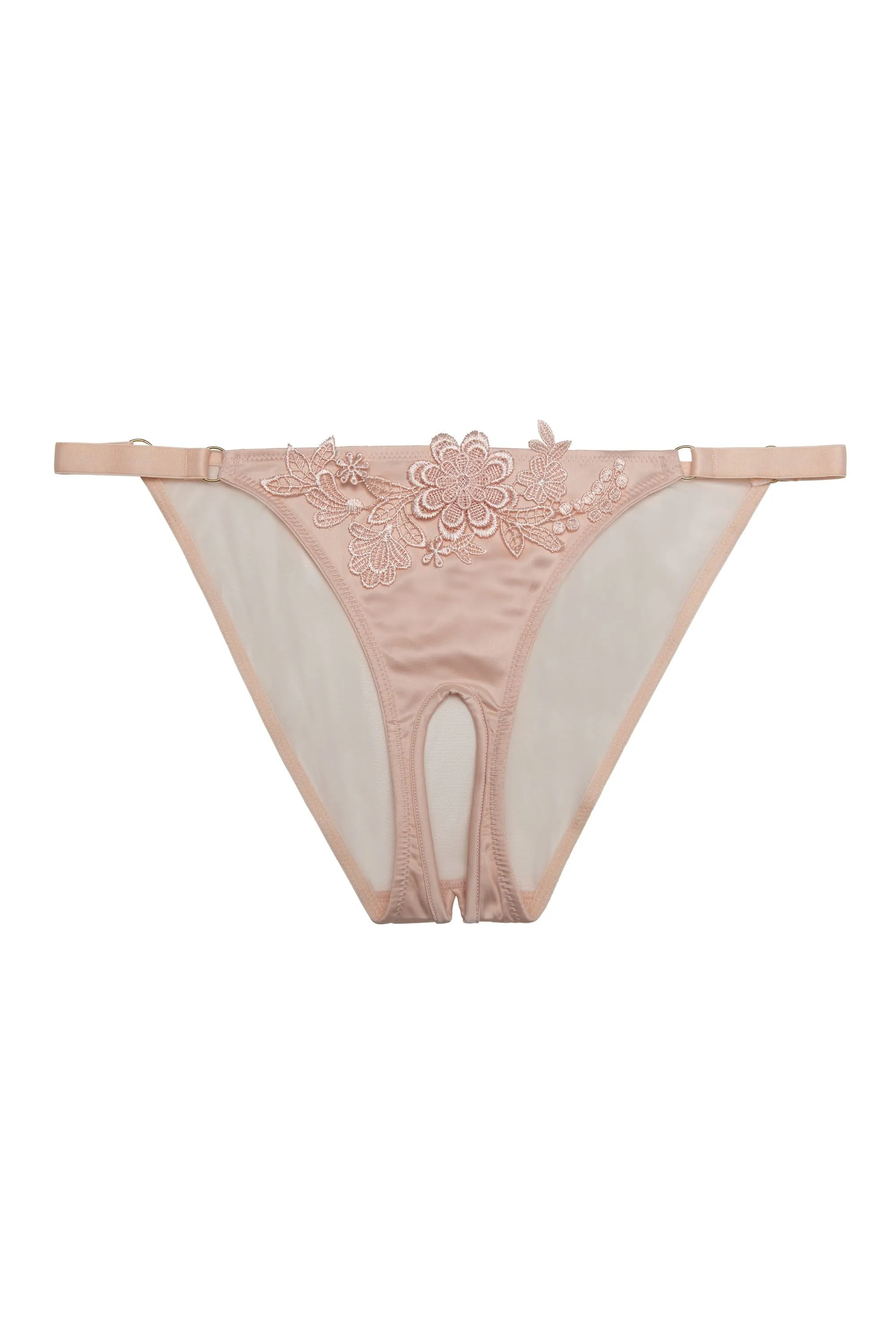 Virginia Peach Guipure Crotchless Brief