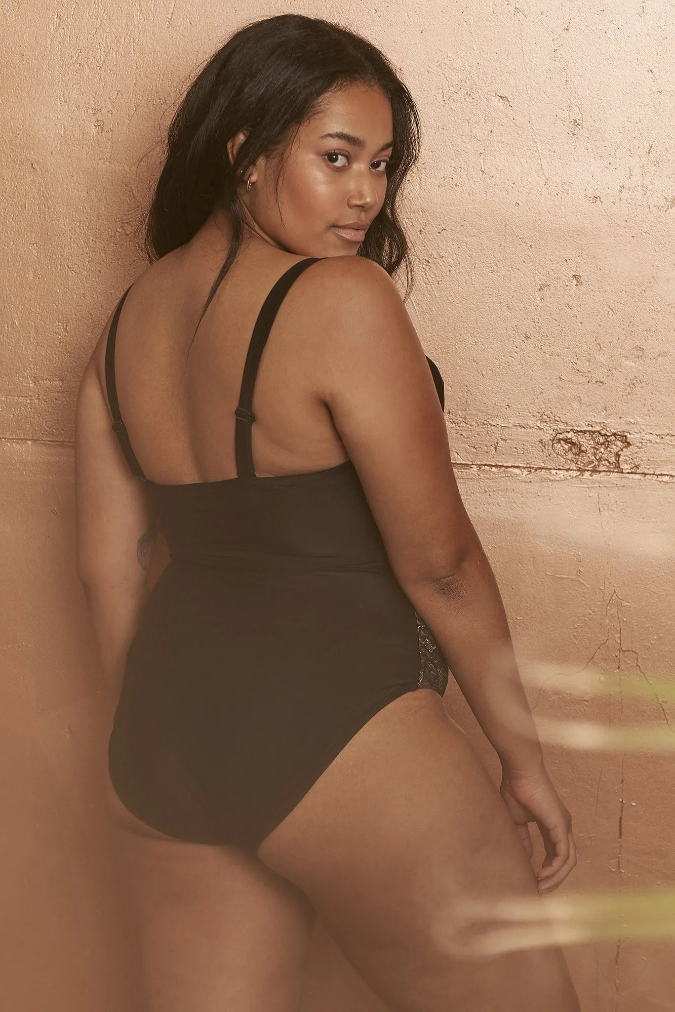 Wolf & Whistle Mila Lace Panel Control Swimsuit Curve