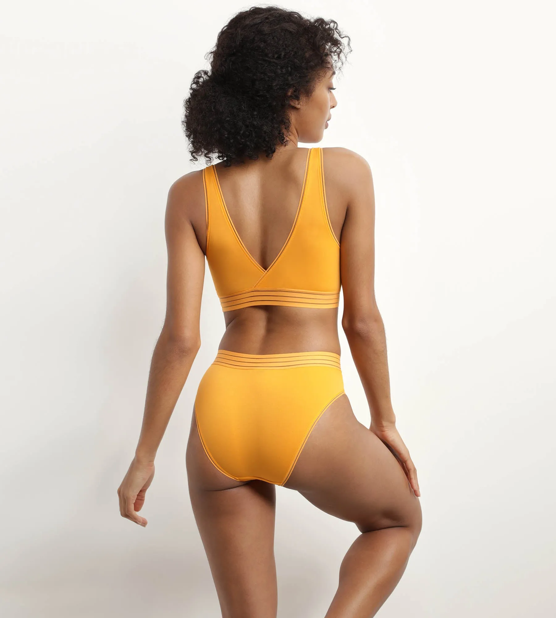 Women's invisible microfibre briefs Soleil in Yellow Oh My Dim's