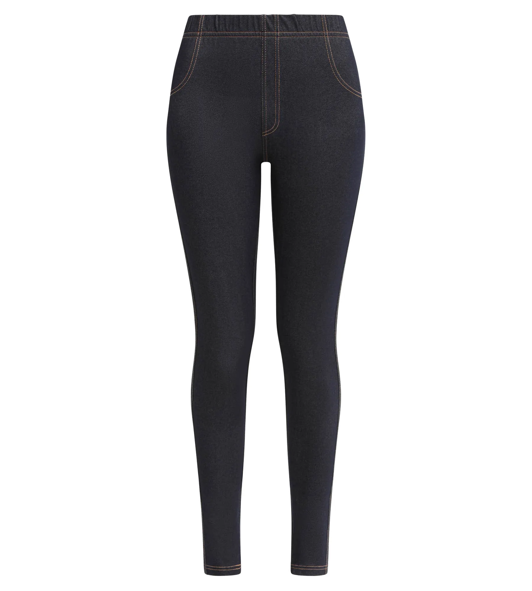 Women's navy-blue denim leggings with pockets Dim Relax & Go