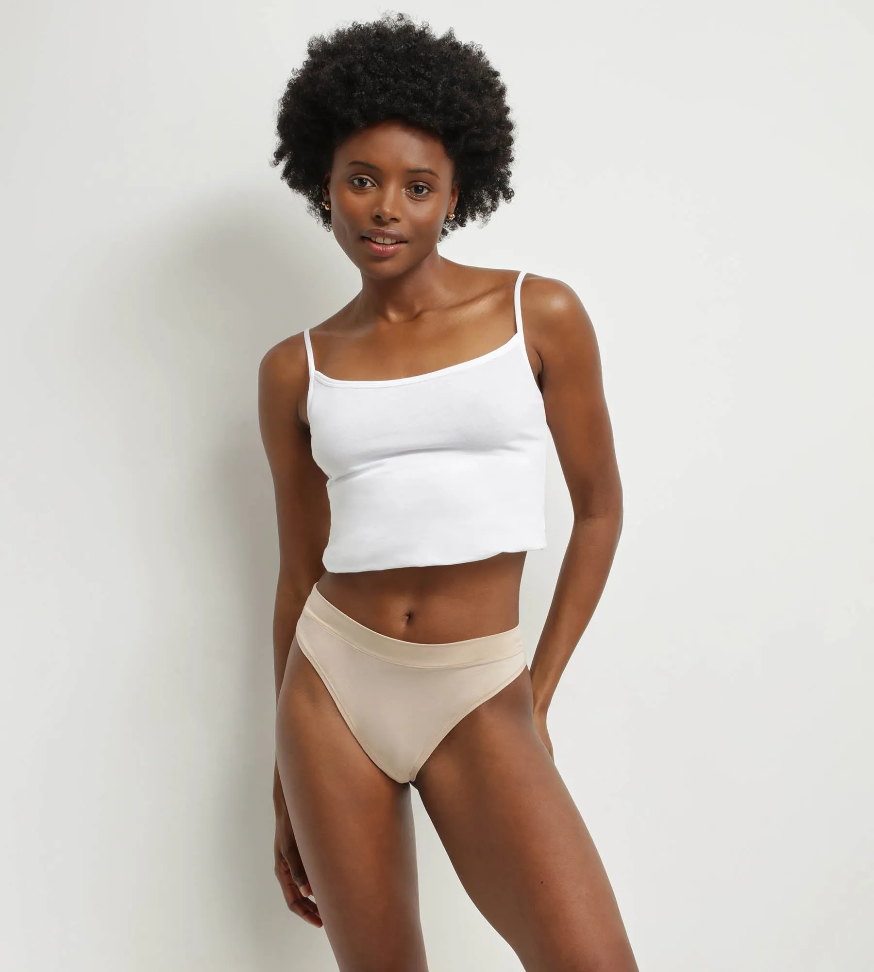 Women's thong in modal cotton Nude Dim Comfort Collection